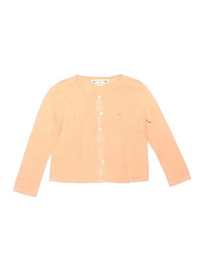 Pre-owned Bonpoint Kids' Long Sleeve Henley Shirt In Orange