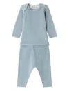Bonpoint Long-sleeve Organic Cotton Trousers Set In Blue
