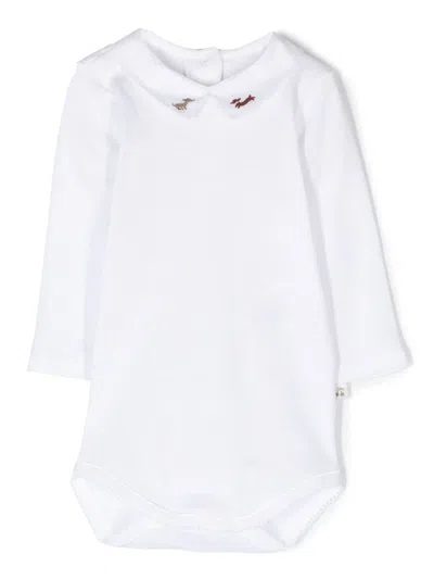 Bonpoint Babies' Embroidered-edge Cotton Body In Bianco