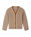 Bonpoint Garfield Stripe-detail Cashmere Cardigan In Brown