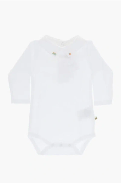 Bonpoint Long Sleeved Juillet Bodysuit In White