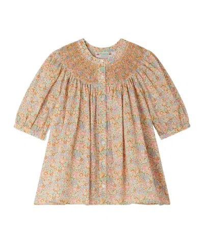 Bonpoint Long-sleeved Pleated Shirt In Nude