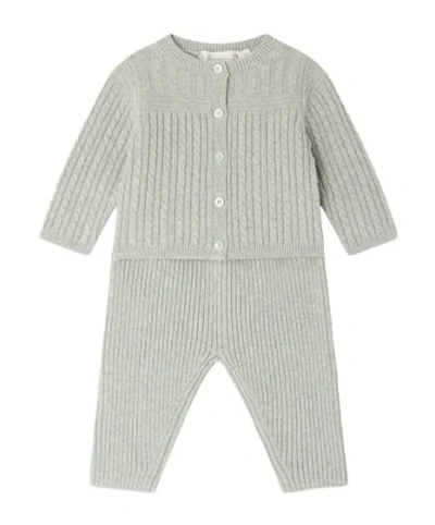 Bonpoint Long-sleeve Cardigan And Trousers Set In Gray