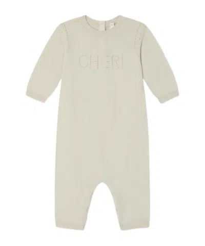 Bonpoint Long-sleeve Romper In Gray