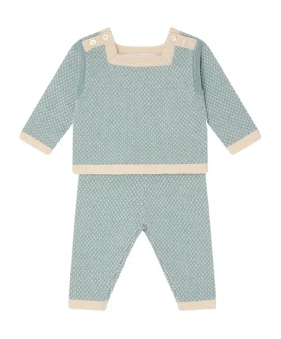 Bonpoint Long-sleeve Trousers Set In Blue