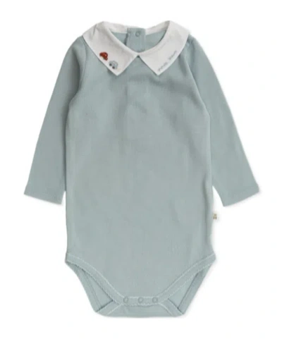 Bonpoint Long-sleeved Bodysuit In Blue