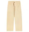 Bonpoint Looping Cotton Wide-leg Pants In Beige