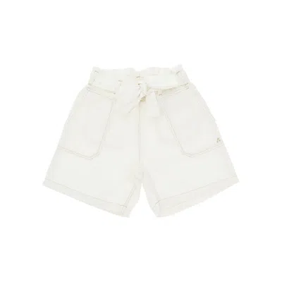 Bonpoint 'lorrie' Cotton Shorts Kids In Neutral