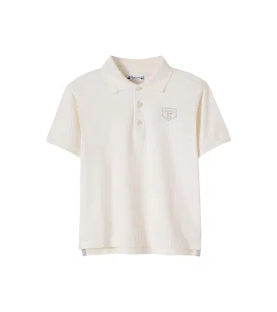 Bonpoint Kids' Lorris Cotton Piqué Polo Shirt In White