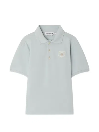 Bonpoint Kids' Lorris Pique Buttoned Polo Shirt In Blue