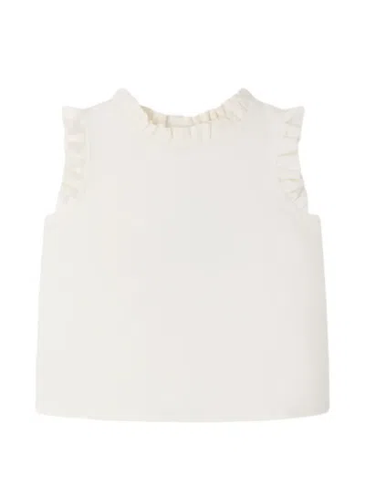 Bonpoint Lou ラッフル トップ In White
