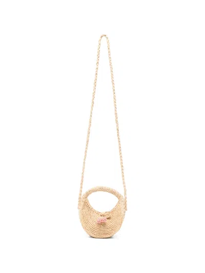 Bonpoint Kids' Loulou Floral-appliqué Shoulder Bag In Neutral