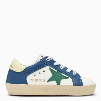 Bonpoint Low Dusky Blue Leather Trainer In Multi