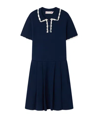 Bonpoint Kids'  Lubua Pleated Dress In Blue