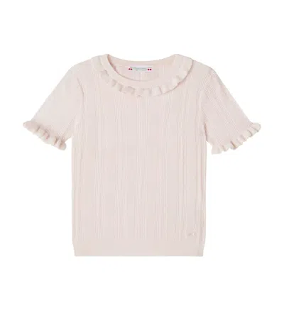 Bonpoint Kids' Lucie Wool, Silk And Cashmere Sweater In Pink