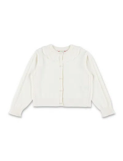 Bonpoint Lueur Mini Cardigan For Girls In White