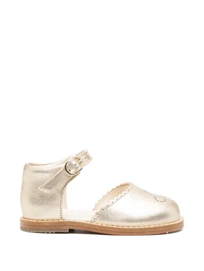 Bonpoint Kids' Luna Laser-cut Sandals In Gold