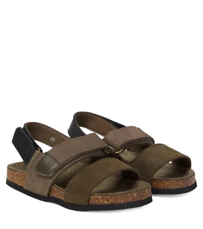 Bonpoint Kids' Luth Leather Sandals In Green