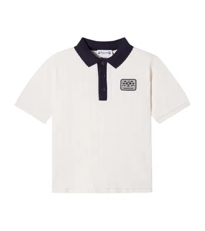 Bonpoint Kids' Lycoris Porsche Cotton Polo Shirt In Neutral