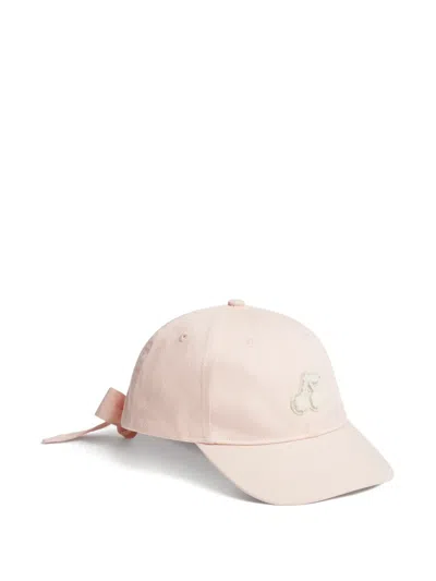 Bonpoint Kids' Lyna Cherry-patch Bow-detail Cap In Pink