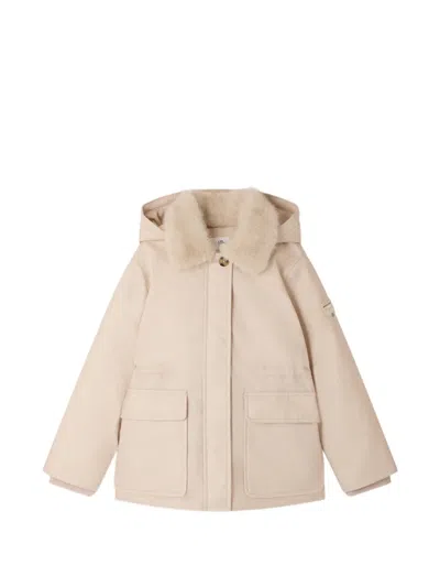 Bonpoint Kids' Madelina Hooded Coat In Neutrals