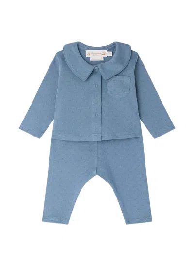 Bonpoint Babies' Maelion Cardigan And Trousers Set In Blue
