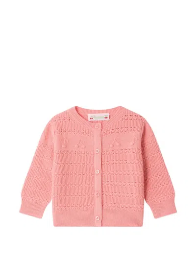 Bonpoint Babies' Mahana Pointelle-knit Cardigan In Pink