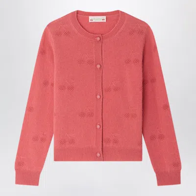 Bonpoint Manon Raspberry Cashmere Cardigan In Pink