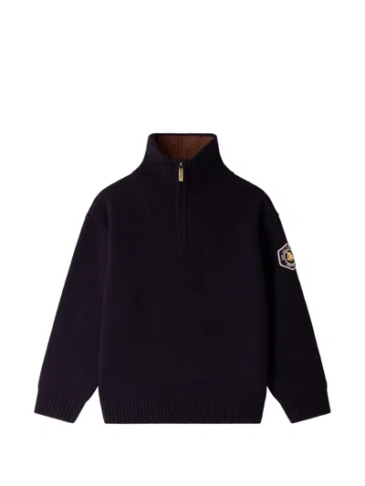 Bonpoint Kids' Marinus Logo-patch Sweater In Purple