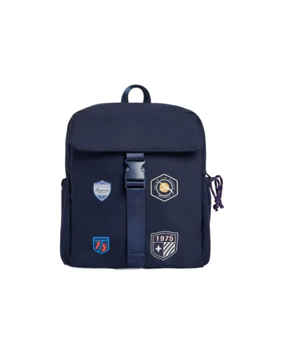 Bonpoint Marx Quilted Backpack With Badges In Blue