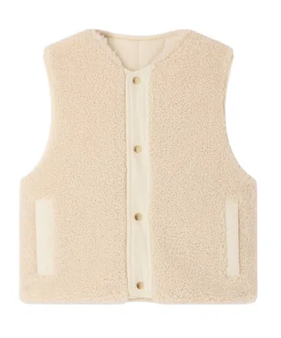 Bonpoint Maya Reversible Sleeveless Faux Fur Jacket In Neutral
