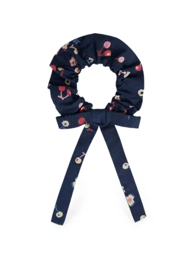 Bonpoint Kids' Meily Bow-detail Scrunchie In Blue