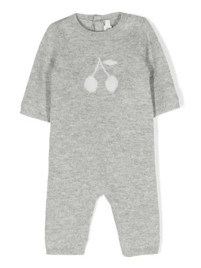 Bonpoint Babies' Tilouana Cashmere Knit Romper In Grey