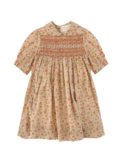 Bonpoint Kids' Melodia Floral-print Dress In Neutrals