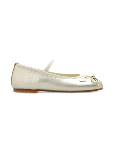 Bonpoint Kids' Metallic Ballerina Shoes In Silver