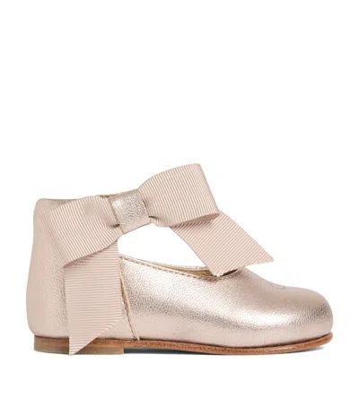 Bonpoint Kids' Metallic Leather Ballet Flats In Pink