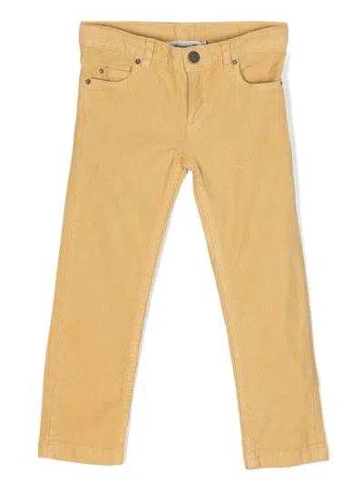 Bonpoint Kids' Mid-rise Corduroy Trousers In Yellow