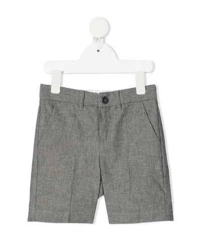 Bonpoint Middle Waist Striped Shorts In Gray