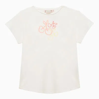Bonpoint Kids' Milk-white Cotton T-shirt With Logo