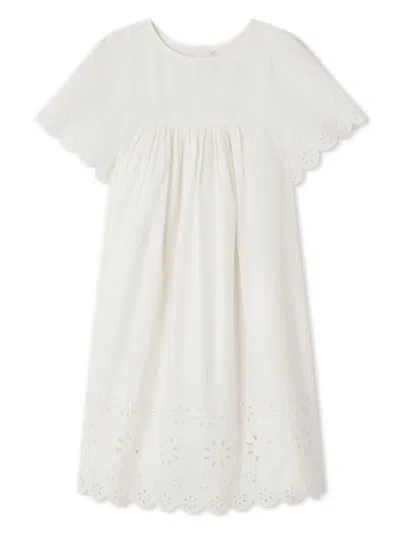 Bonpoint Kids' Francesca 棉连衣裙 In Off White