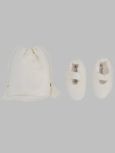 Bonpoint Mini Babbuccks Silk Flats For Baby Boys In White
