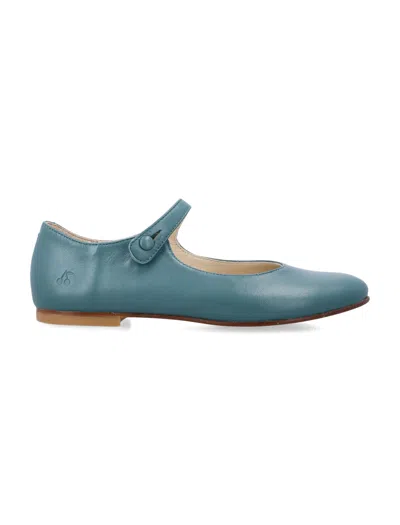Bonpoint Mini Ballerina Flats For Girls In Slate Green