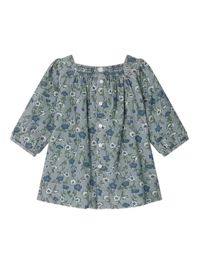 Bonpoint Mini Cotton Dress For Baby Girls In Gray