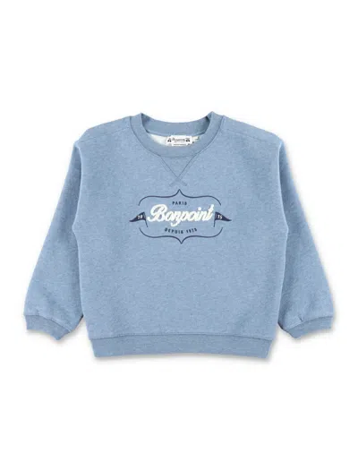 Bonpoint Mini Erol Embroidered Bouclé Logo Organic Cotton Sweatshirt For Boys In Blue