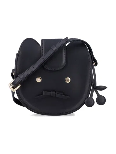 Bonpoint Mini Logo Crossbody Bag For Girls In Black