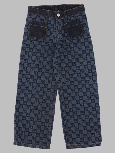 Bonpoint Mini Minalie Organic Cotton Pants For Girls In Blue