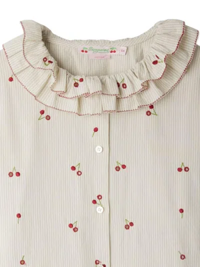 Bonpoint Mini Organic Cotton Blouse For Girls In Red