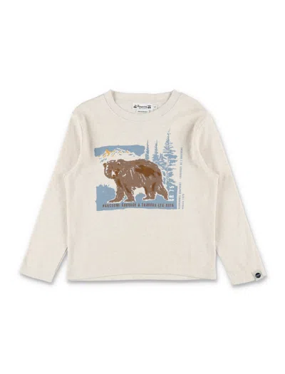 Bonpoint Mini Tadda Bear Print Long-sleeve T-shirt For Boys In White