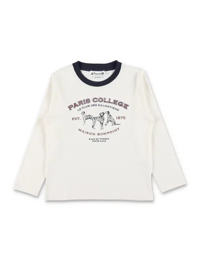Bonpoint Kids'  Mini Tadda Organic Cotton Long-sleeve Graphic T-shirt For Boys In White