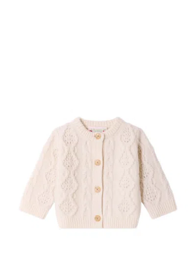 Bonpoint Babies' Mionna Cable-knit Cardigan In Neutrals